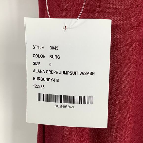 NEW! Dessy Collection Size 0 Spaghetti Strap Jumpsuit Burgundy $263 msrp J4-2 - Picture 10 of 10